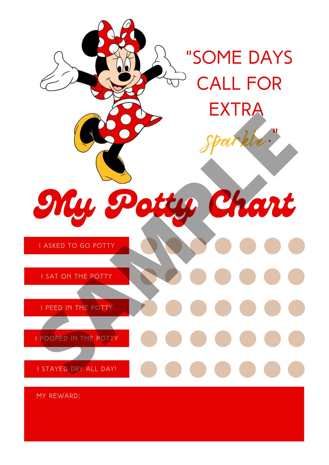 Minnie Potty Chart Potty Training Chart Minnie Potty - Etsy India