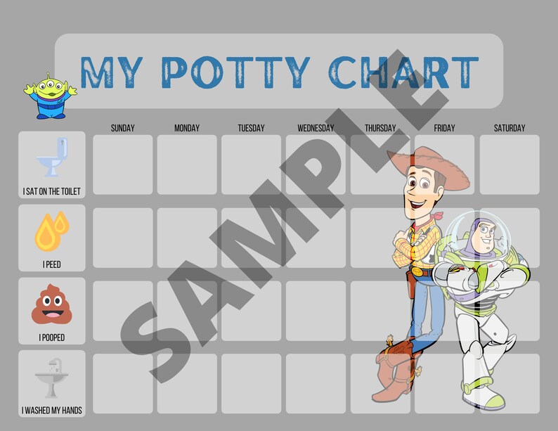 Toy story potty chart potty training chart toddler potty - Etsy España