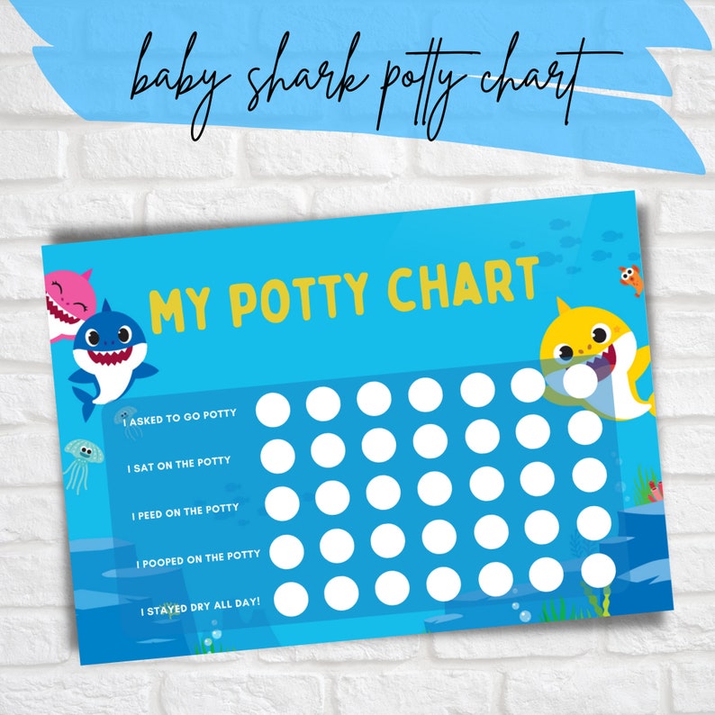 Baby shark potty chart potty training chart baby shark Etsy