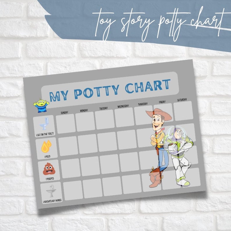 Toy story potty chart potty training chart toddler potty - Etsy España