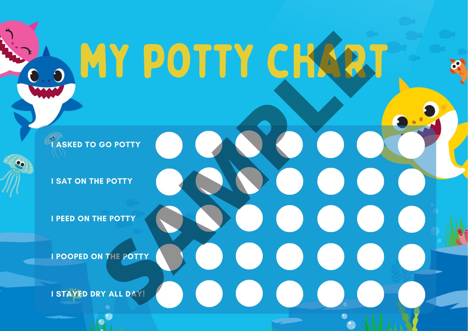 Baby shark potty chart potty training chart baby shark Etsy