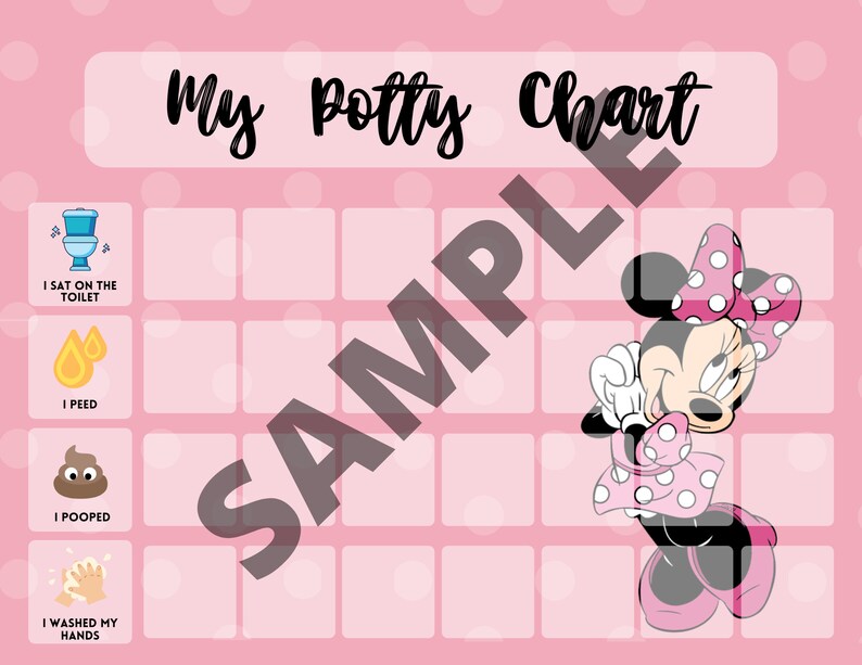 Minnie Potty Chart Polka Dots Pink Minnie Potty Chart Pink - Etsy Australia