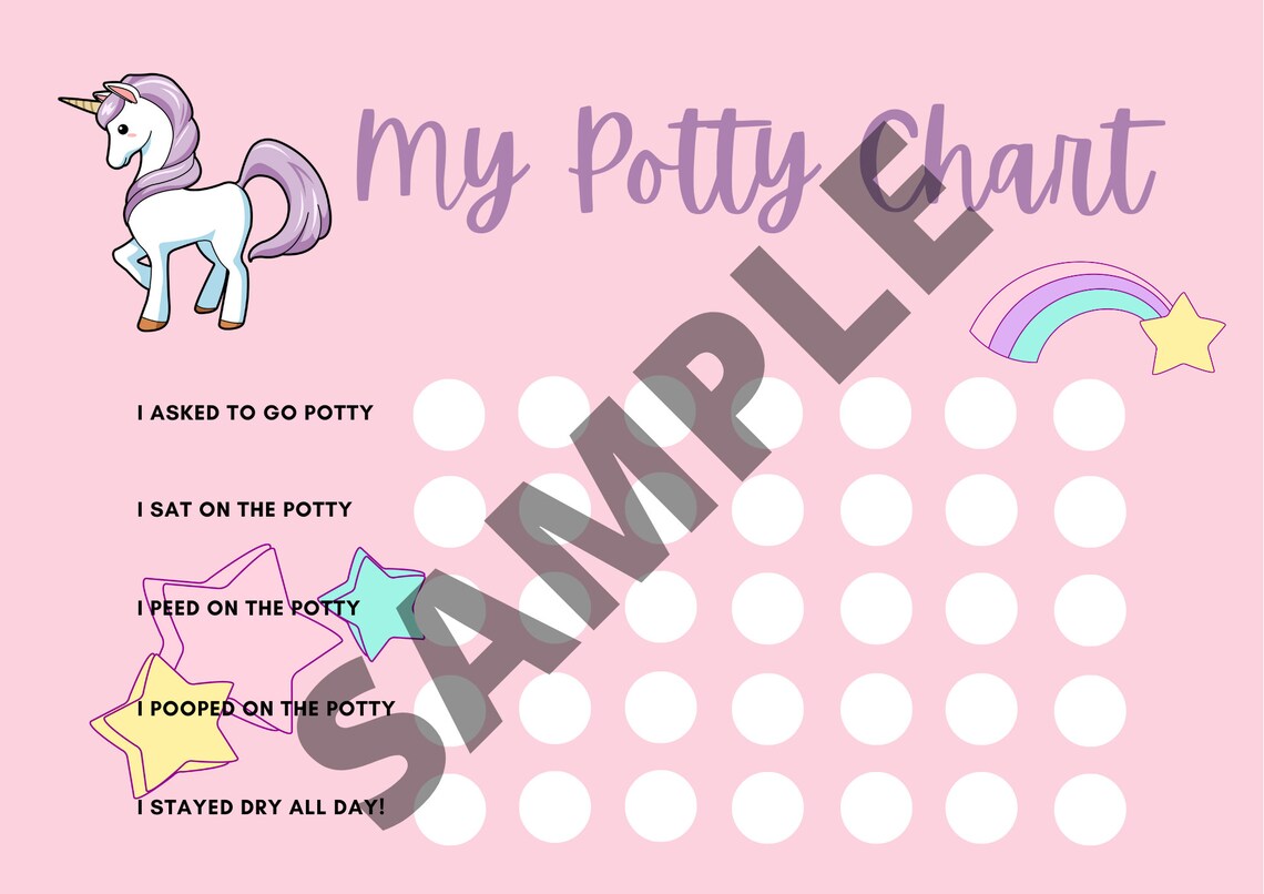 Unicorn Potty Chart Potty Training Chart Unicorn Potty | Etsy