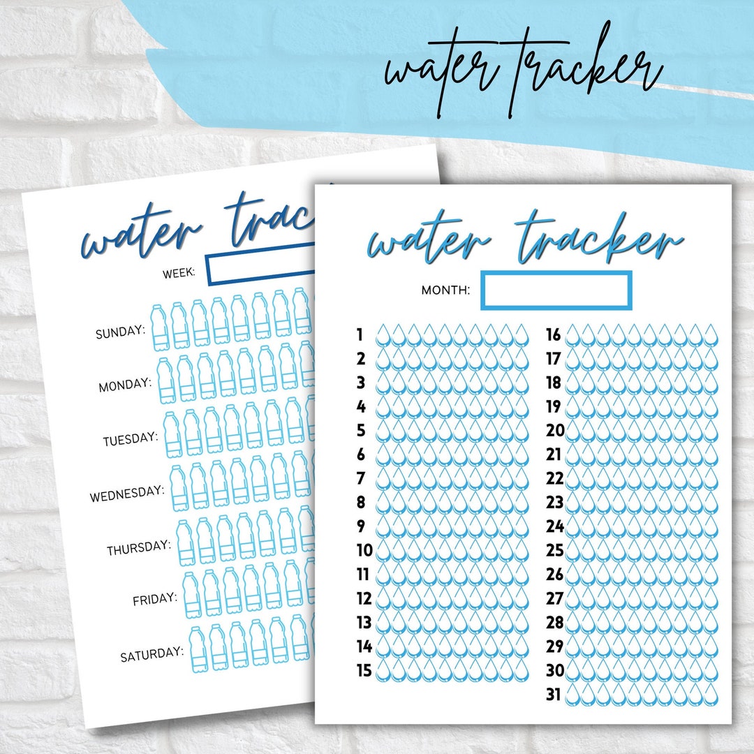 Water Tracker Printable Water Intake Tracker Water Tracker - Etsy