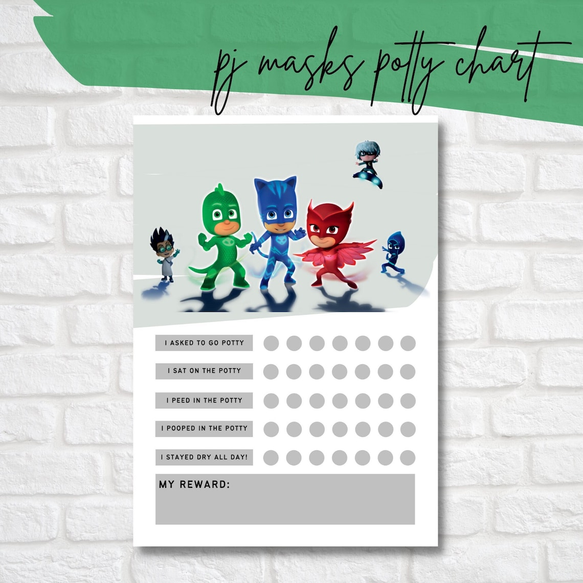 Free Printable Potty Training Chart Pj Masks