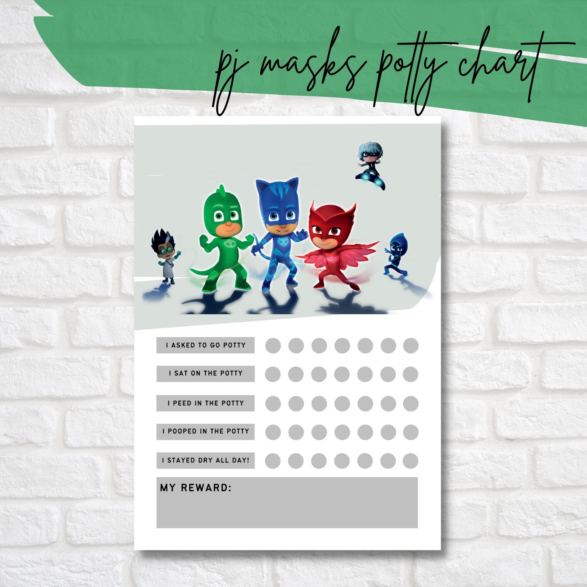 Pj Masks Potty Chart Potty Training Chart Pj Masks Potty - Etsy New Zealand