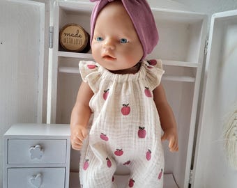 Doll clothes 43 cm 2-piece set Spring outfit Baby doll outfit Summer outfit Muslin overalls