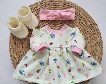 Doll clothes 41-43 cm 3-piece set dress headband shoes doll outfit summer outfit baby doll