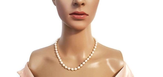 Multi Strand Pearl Collar Necklace  Unique Gifts … - image 1
