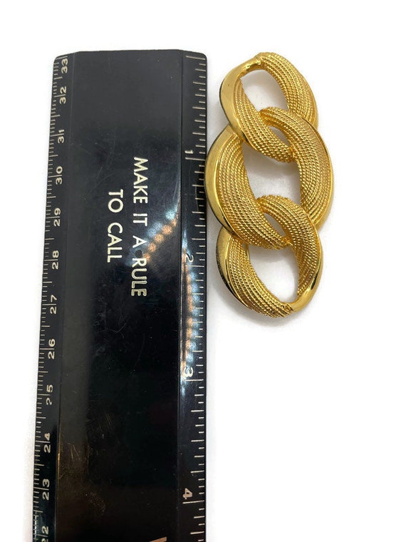 Napier Three Circle Loop Textured Brooch - image 3