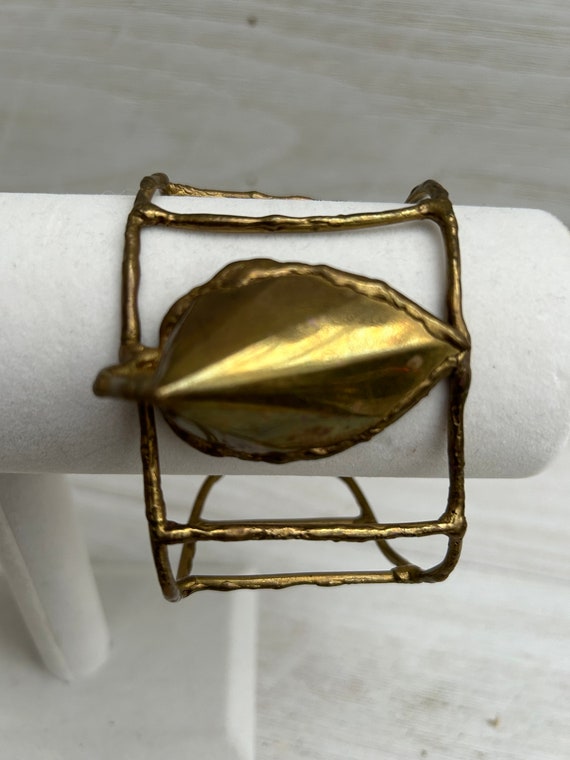 Unique Avant Garde 1970’s Cage Cuff Bracelet