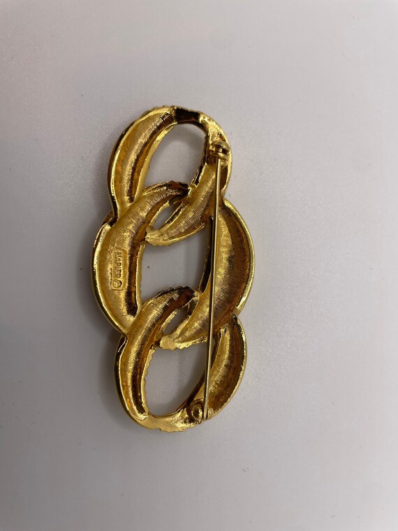 Napier Three Circle Loop Textured Brooch - image 4