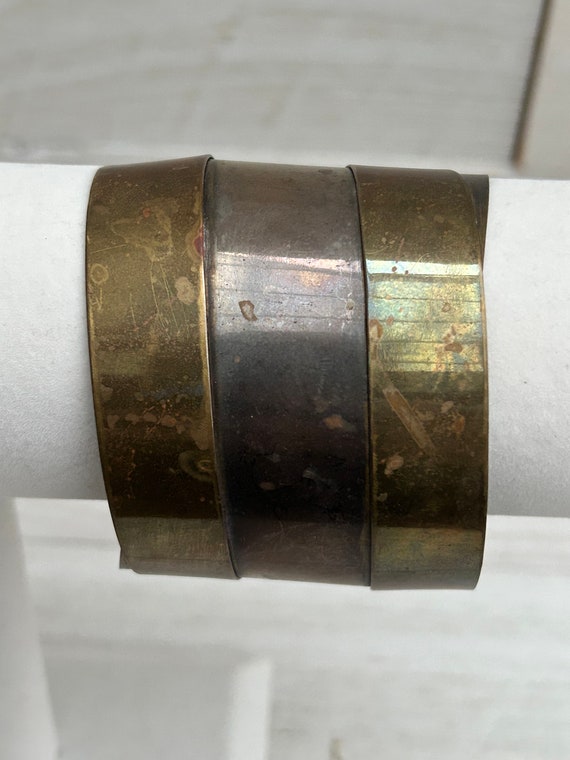 Vintage Distressed Steampunk Brass and Copper Cuff