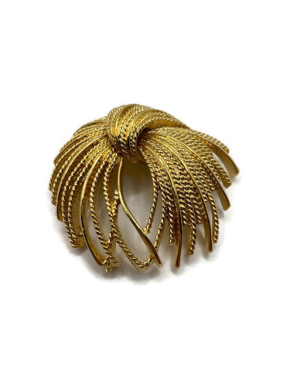 Glided Cordelia Spray Brooch 1980s by Monet - image 1