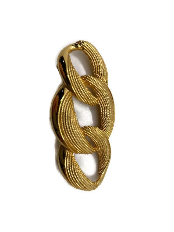Napier Three Circle Loop Textured Brooch - image 1