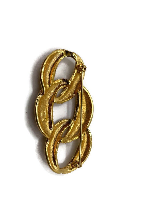 Napier Three Circle Loop Textured Brooch - image 2