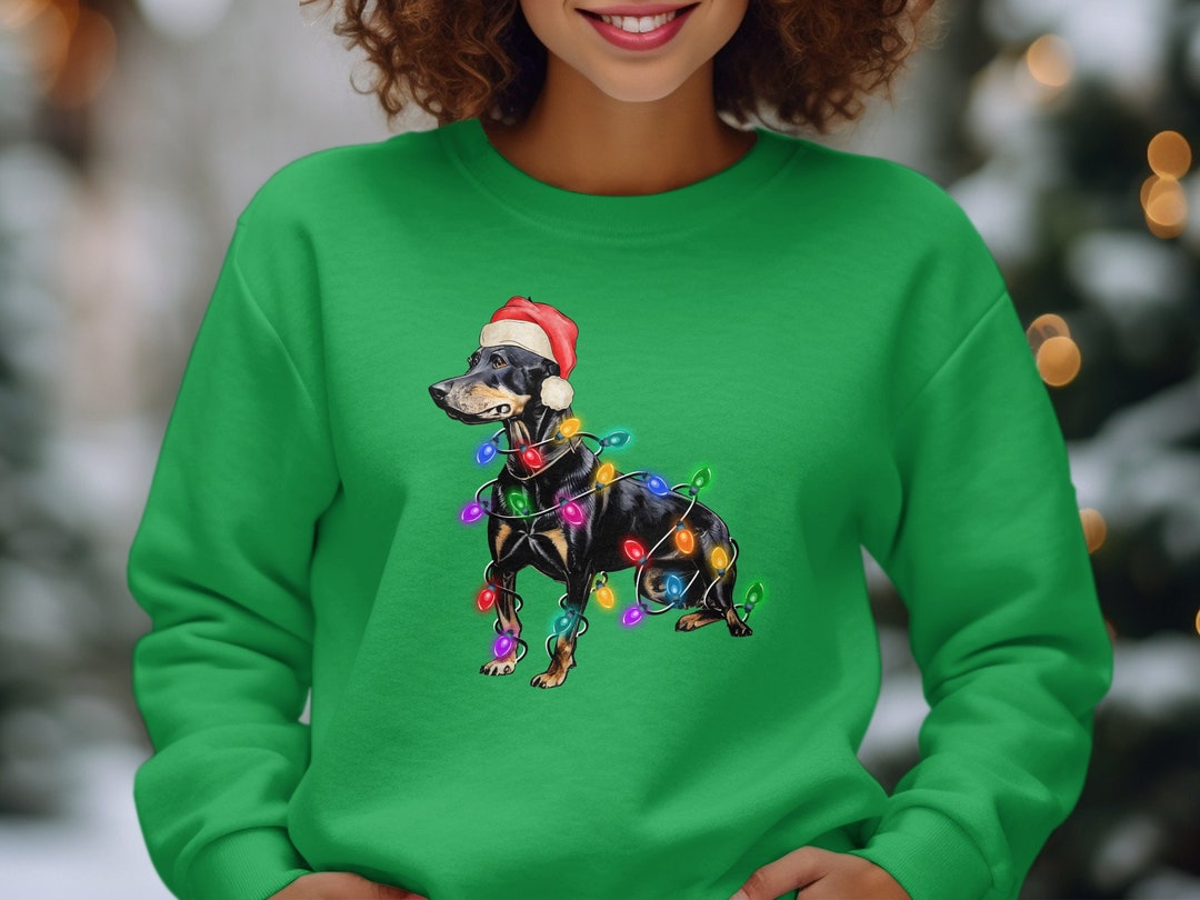 Christmas Dog Shirt Christmas Dog Sweatshirt Ladies Etsy