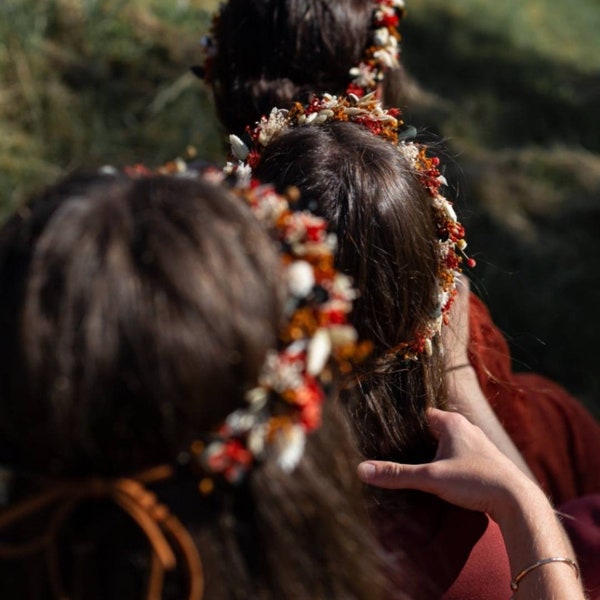 Couronne fleurs séchées / couronne mariage fleurs séchées / Couronne fleurs enfant et adulte / Coiffure mariage / accessoire coiffure mariag