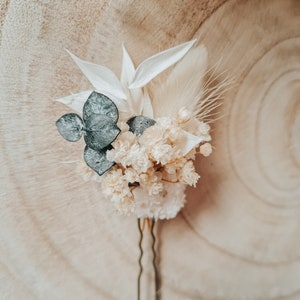 Eucalyptus dried flower bun pin / dried flower bun pin / bridal hairstyle