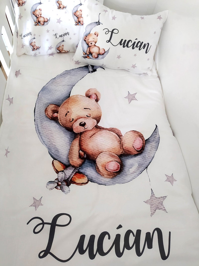 Personalized Cute Teddy Bear Duvet Cover Set Boy's Duvet Etsy
