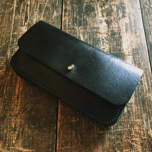 Bolso /cartera de compartimento de cuero curtido de verduras hecho a mano