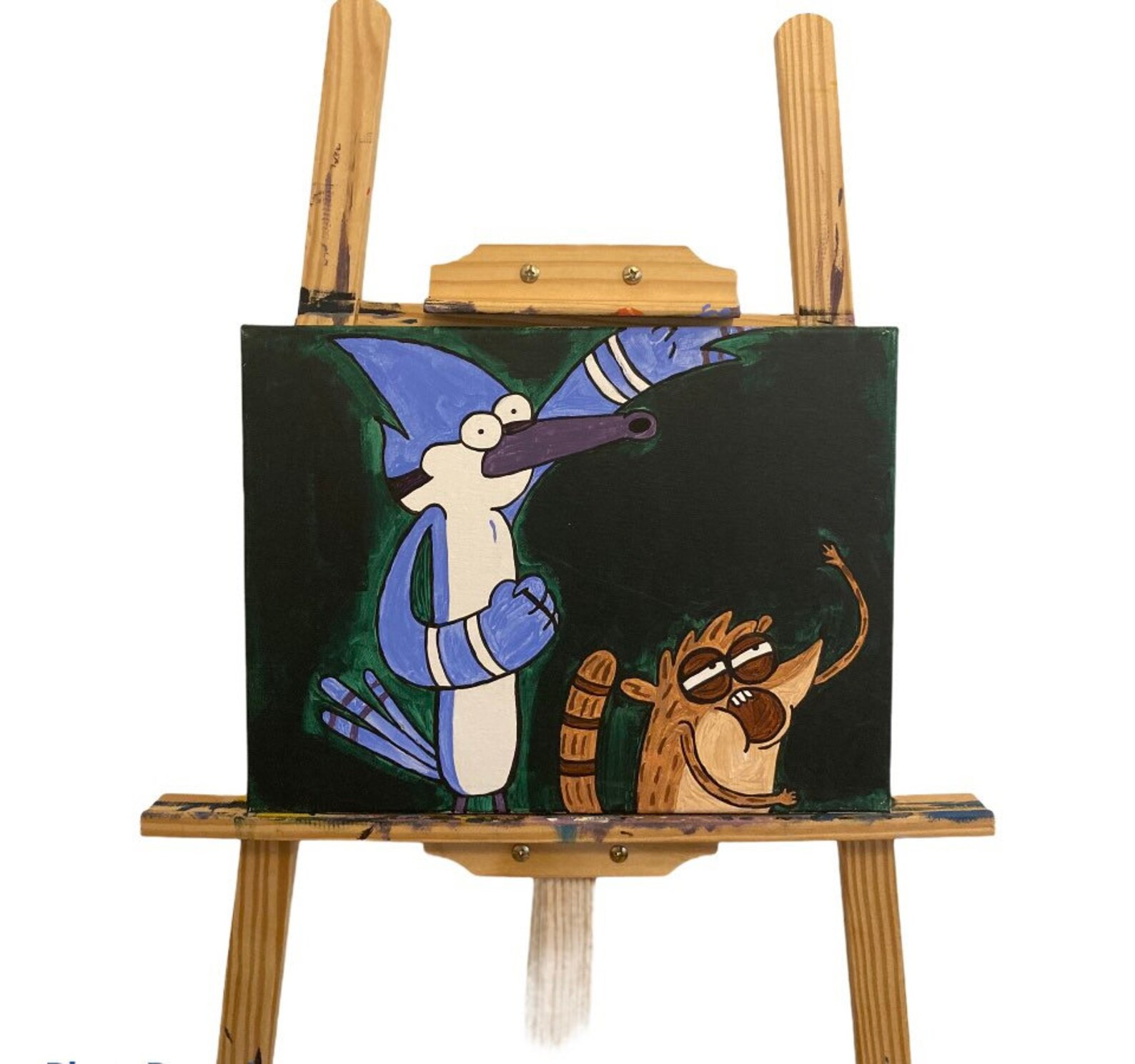 Mordecai and Rigby Painting Etsy