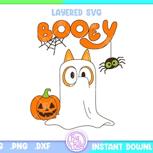 Halloween Booey PNG, Blue Dog Cartoon mask SVG, Halloween Dog ghost SVG - Easy files for Cricut - digital download
