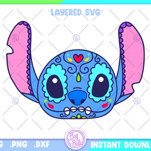 Dia de Muertos Calaverita Stitch PNG, Stitch SVG, Spooky Halloween Stitch SVG - Archivos fáciles para Cricut - descarga digital