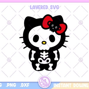 Skull Halloween Cat SVG - Halloween Png, Halloween Cartoon SVG, Halloween Spooky Kitten Movie SVG - Easy files for Cricut digital download