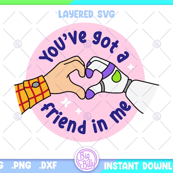 You've got a friend in me SVG - Toy - Story Friendship Png, Duck SVG, Movie Quote Layered SVG - Easy files for Cricut digital download