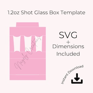 Gabarit de boîte en verre à liqueur de 1,5 oz et 1,2 oz | Téléchargement numérique SVG