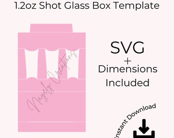 1.5 oz and 1.2 oz Shot Glass Box Template | SVG Digital Download