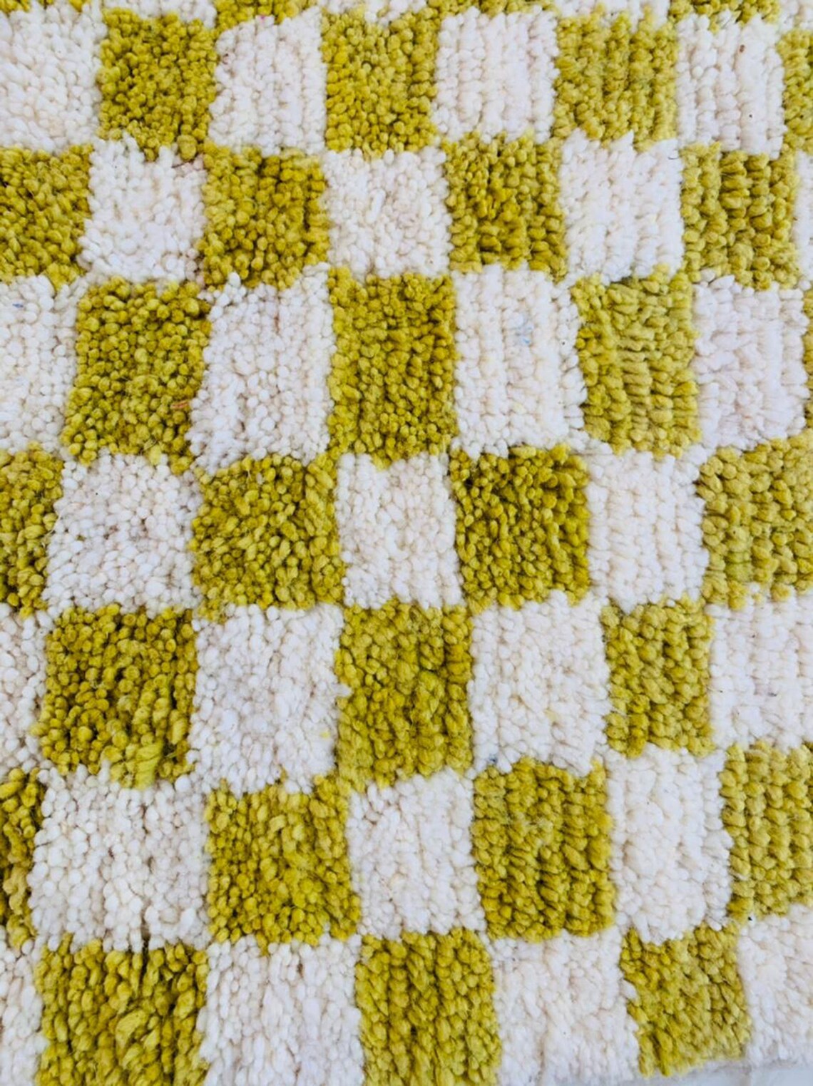 Bright Green Checkered Rug Lime Kitchen Rug Custom Made Rug Etsy