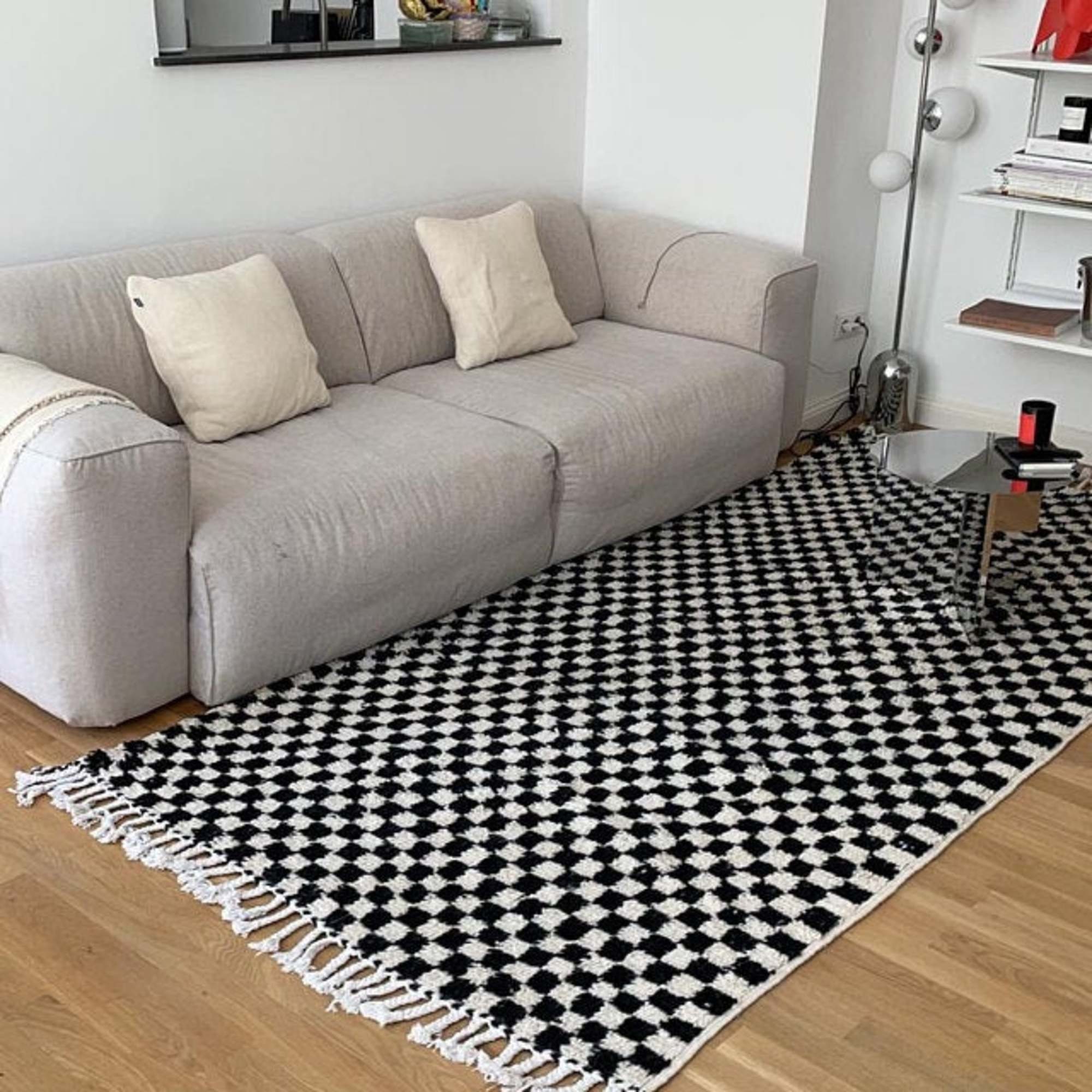 Checkered Rug Kitchen Rug Custom Made Moroccan Checker Rug Etsy
