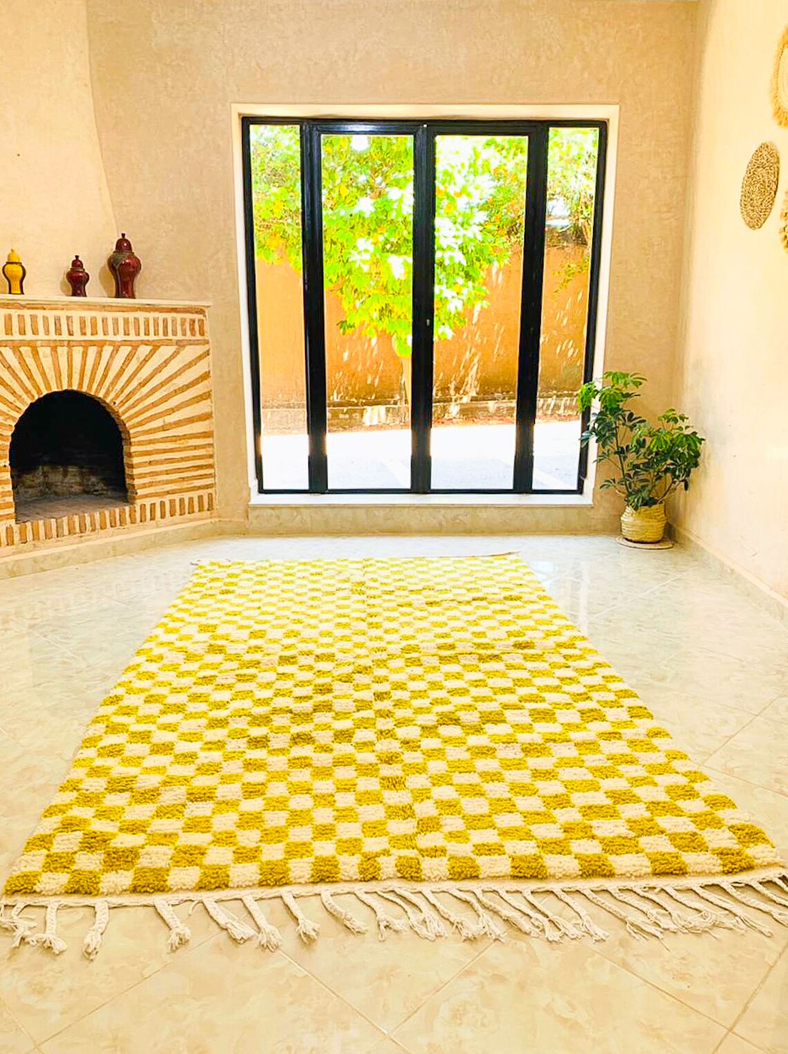 Bright Green Checkered Rug Lime Kitchen Rug Custom Made Rug Etsy