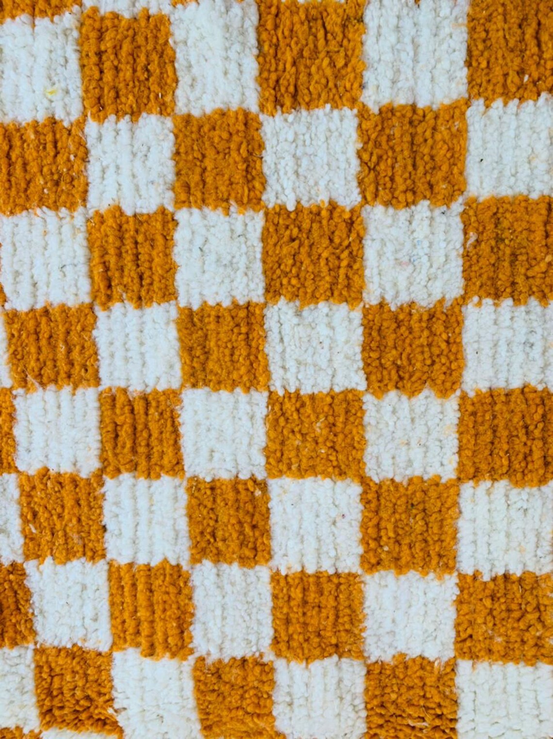 Orange Checkered Rug Kitchen Rug Custom Made Checker Rug Etsy
