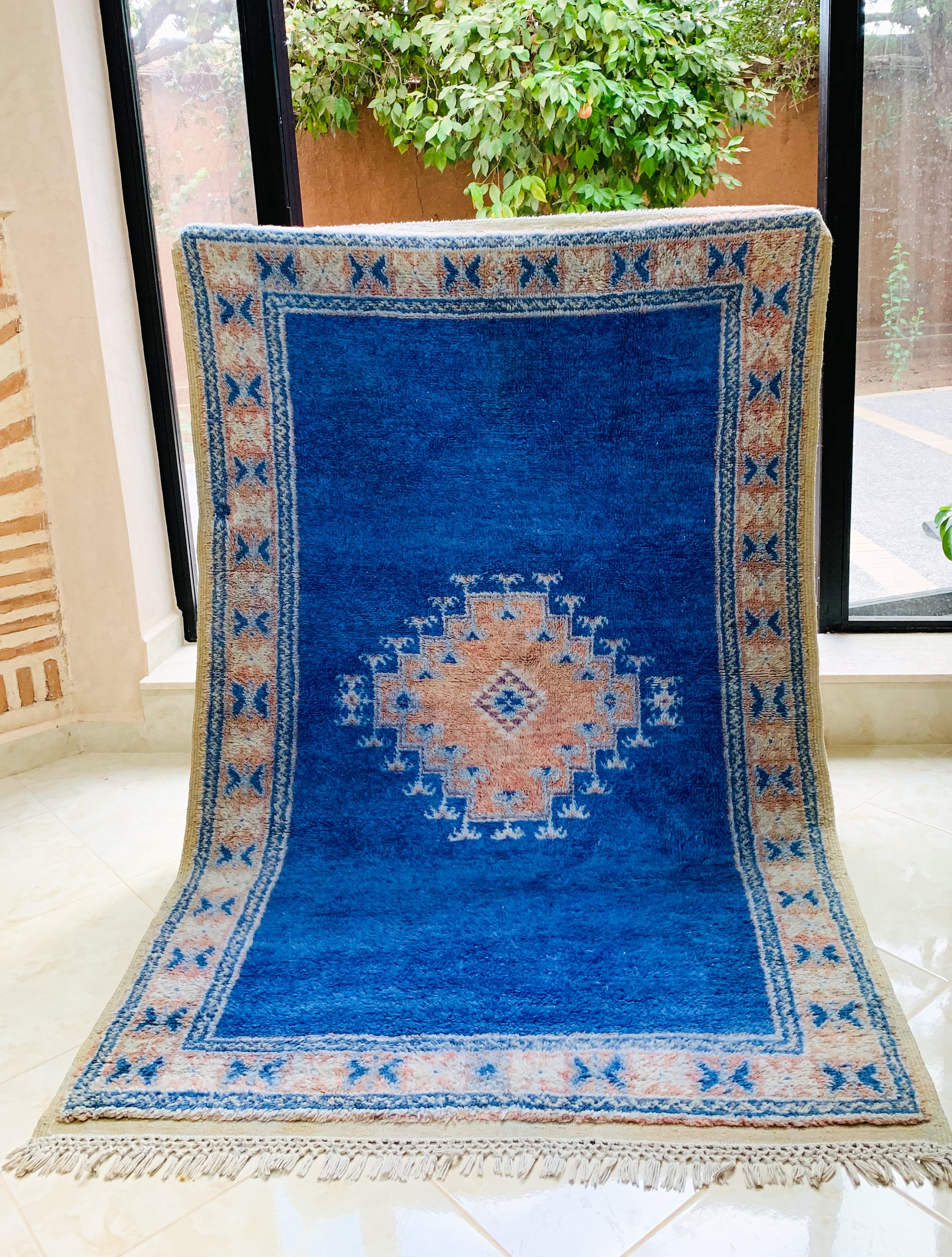 Vintage Moroccan Rug Blue Taznakht rug Authentic Blue Etsy