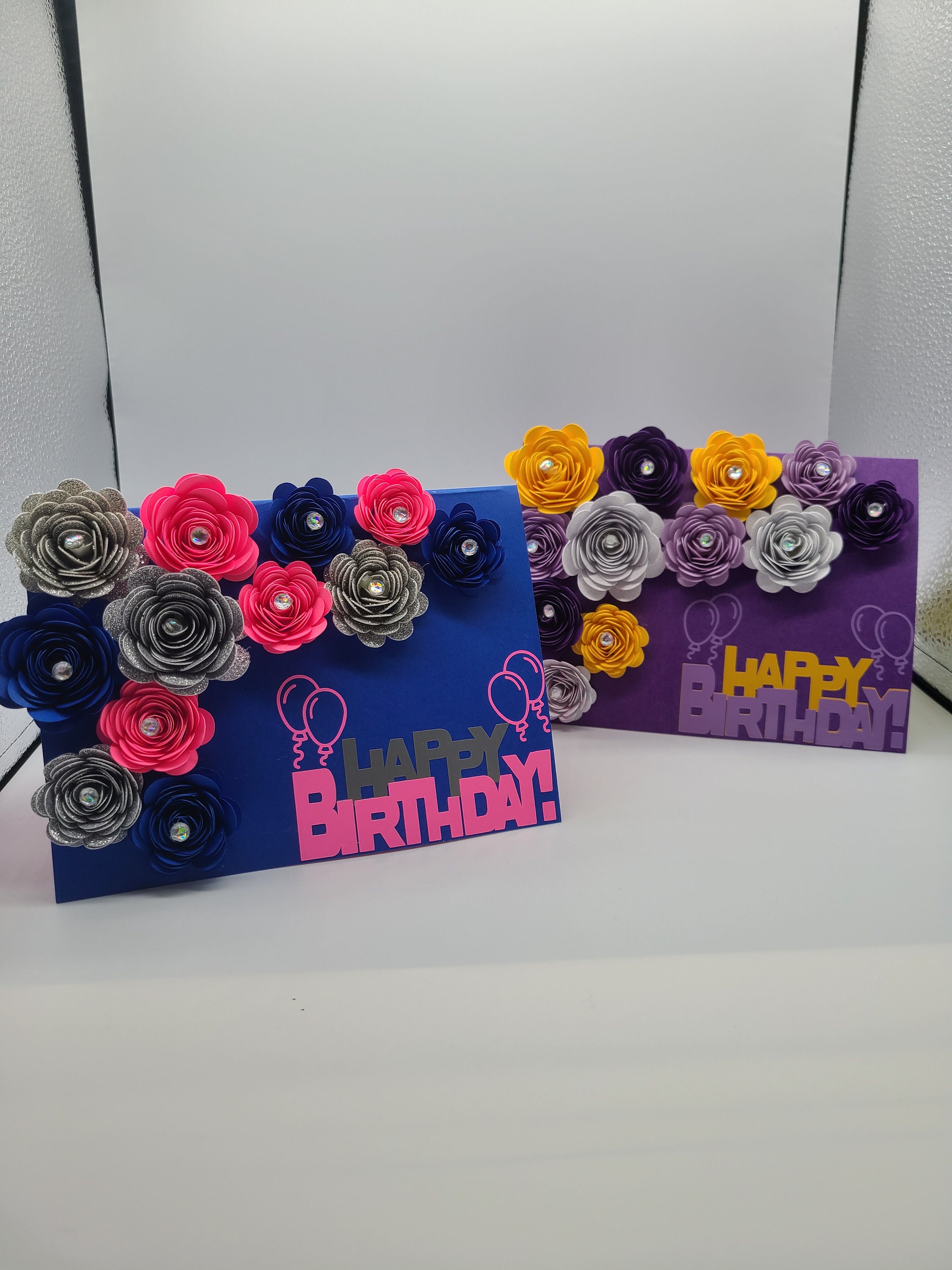 Adorable Handmade Rose Birthday Card - Etsy