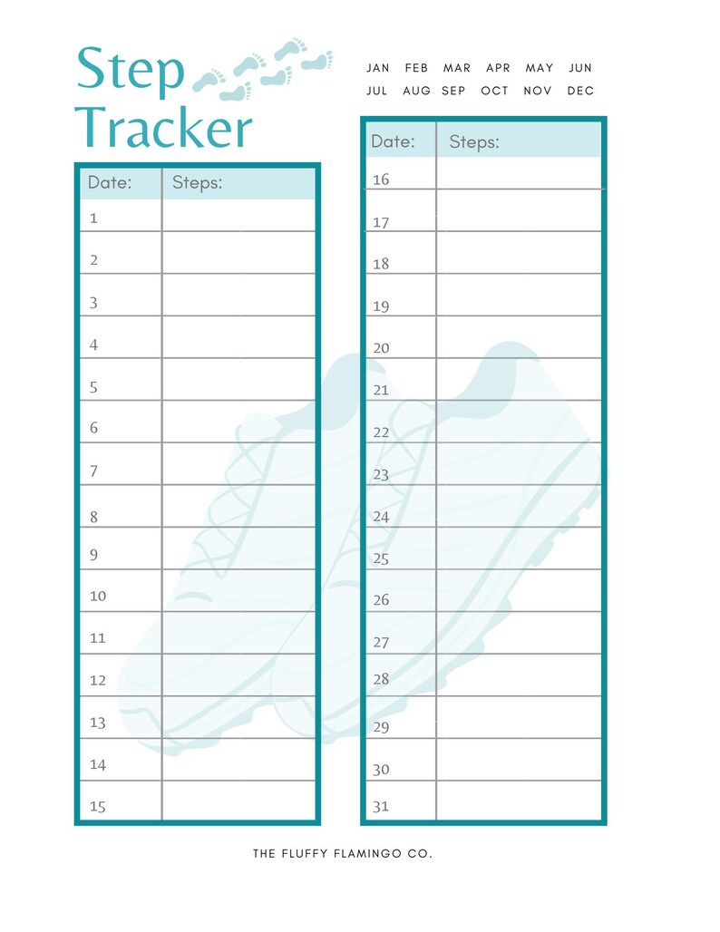 Step Tracker | Walking Log | Fillable Fitness Tracker | Steps Counter ...