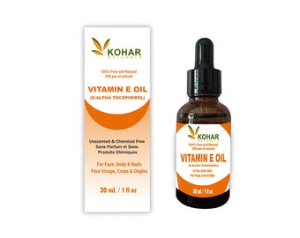 100% Pure Vitamin E Oil 30,000 IU for Skin, Face, Body, Hair & Nail. 30 ml