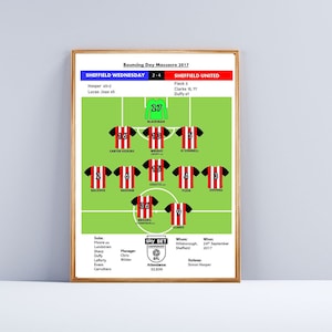 Sheffield United vs Sheffield Wednesday Bouncing Day Massacre 2017 - Famous Game Print Poster