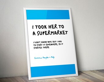 Common People Lyrics Print: Britpop Music Poster