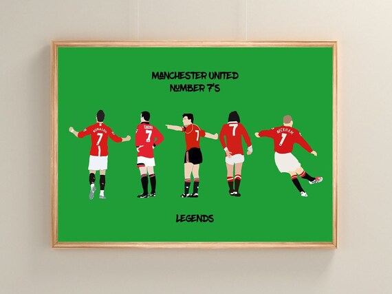 Manchester United, Legends, Number 7's - Print, Poster, Wall Art