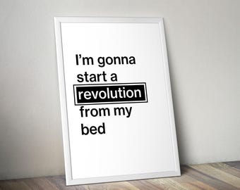 Don't Look Back In Anger Lyric Print – Minimalist Britpop Music Poster