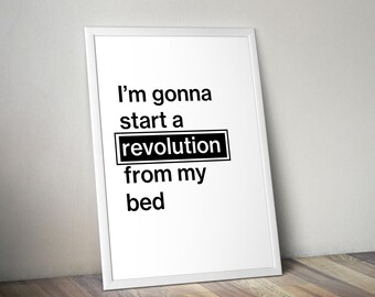 Don't Look Back In Anger Lyric Printable – Minimalist Britpop Music Poster - Instant Download