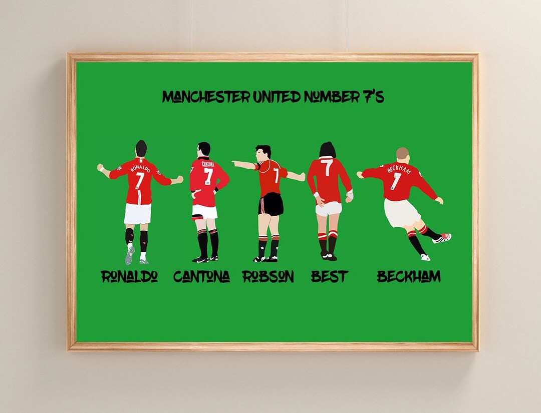 Manchester United, Legends, Number 7's - Print, Poster, Wall Art
