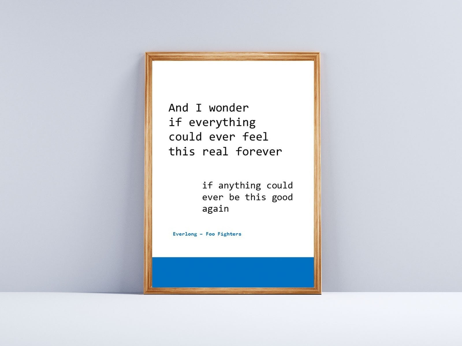 Foo Fighters 'everlong' Lyrics Rock Music Wall Art 