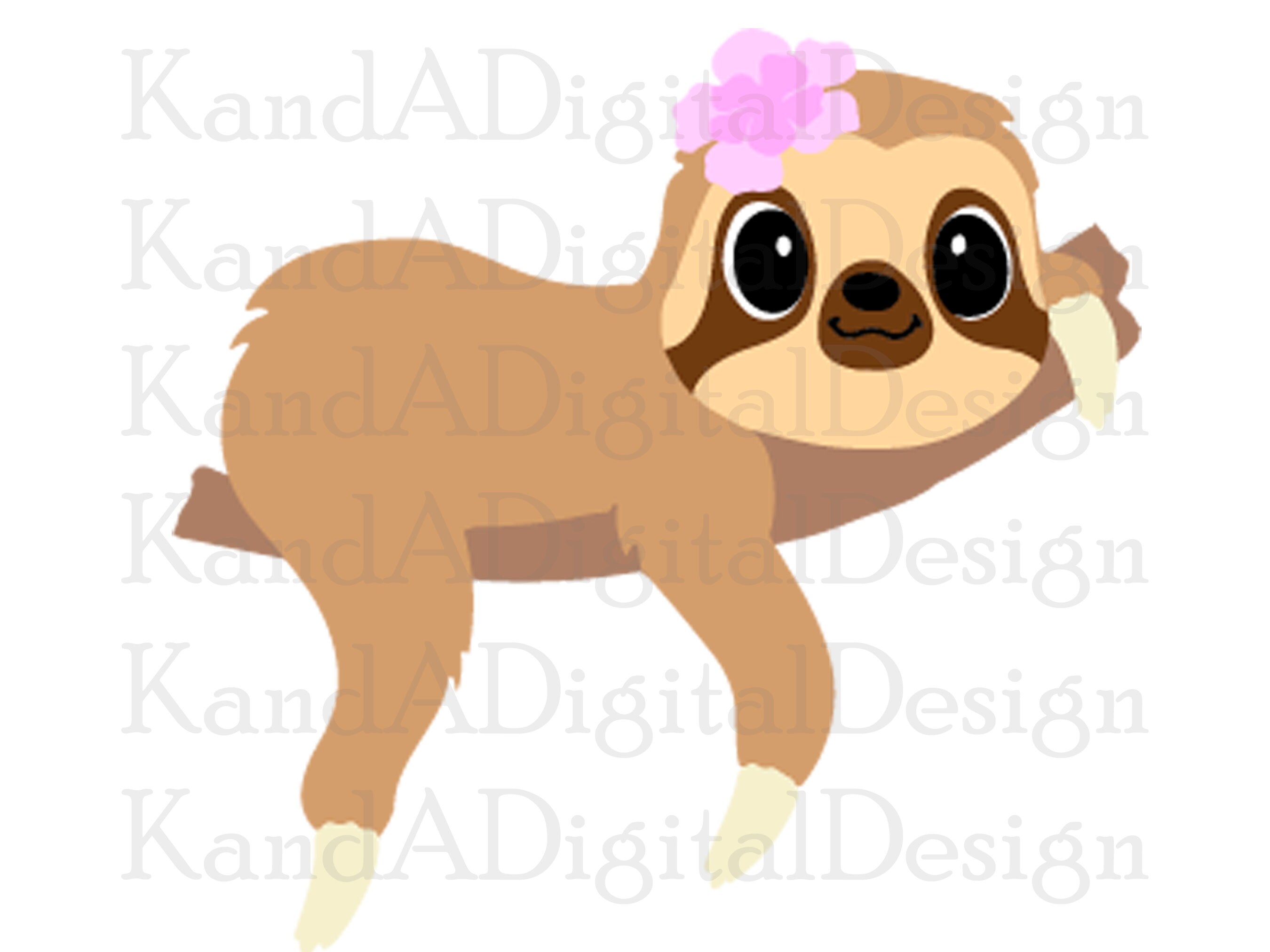 Download SLOTH SVG Sloth Clip Art Birthday svg Cricut | Etsy