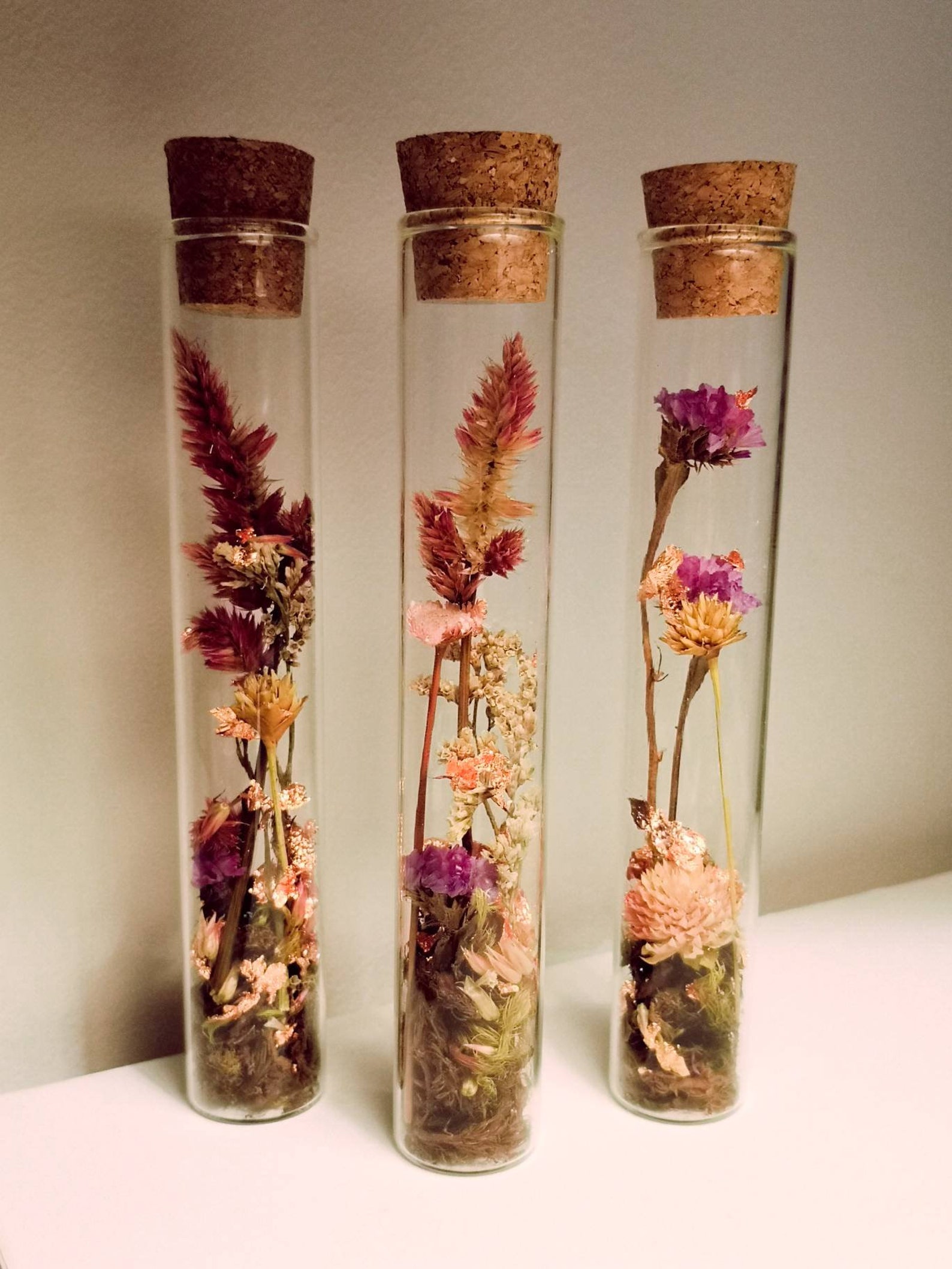 Composition of dried flowers in a glass flask Etsy