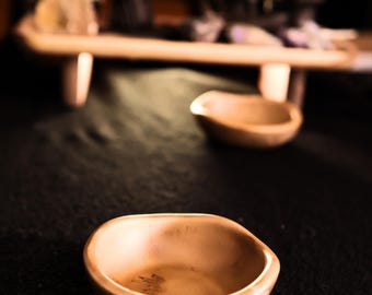 Handmade Offering Bowl – Clay Ritual Dish for Herbs, Crystals & Libations – Pagan Altar Dish, Norse Blot Wiccan Witchcraft Tool